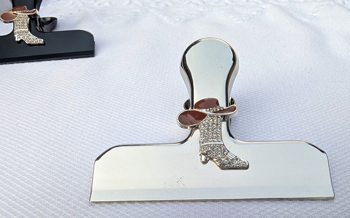 Rhinestone Cowgirl Boot Magnetic Clip - Western Decorative Bag Clip